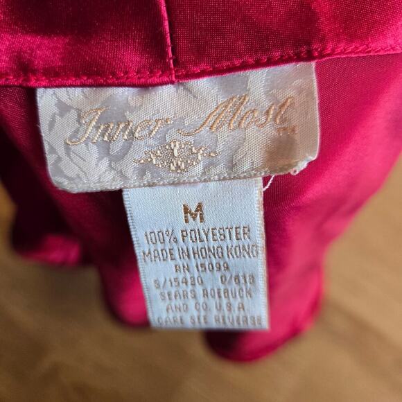 Inner Most Vintage 90s Satin Cami M Red Embroidered Whimsigoth Fairy Coquette - Picture 7 of 9